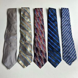 Lot of 5 Elegant Men's Tie Set Assorted Colors and Brands